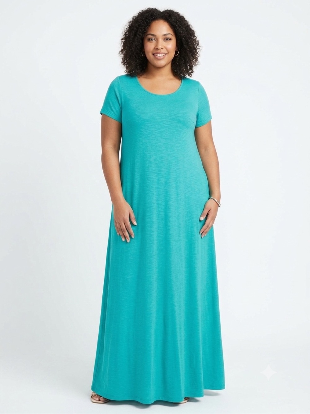 Lauren Ralph Lauren Turquoise T-Shirt Maxi Dress